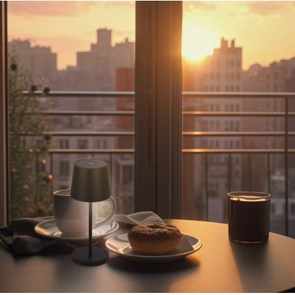 Briloner 7423015 - LED-säädettävä ladattava ulkokäyttöön tarkoitettu pöytävalaisin LED/2,6W/5V IP44 2000 mAh musta