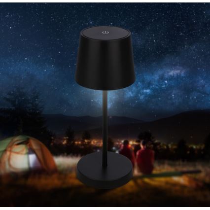 Briloner 7423015 - LED-säädettävä ladattava ulkokäyttöön tarkoitettu pöytävalaisin LED/2,6W/5V IP44 2000 mAh musta