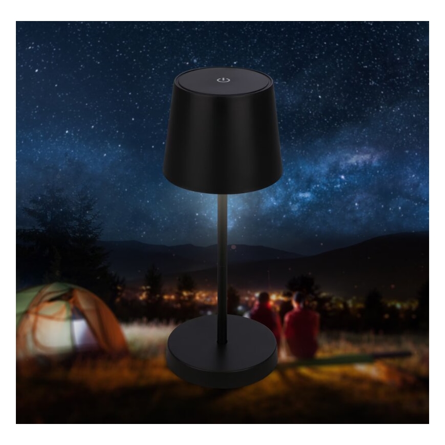 Briloner 7423015 - LED-säädettävä ladattava ulkokäyttöön tarkoitettu pöytävalaisin LED/2,6W/5V IP44 2000 mAh musta