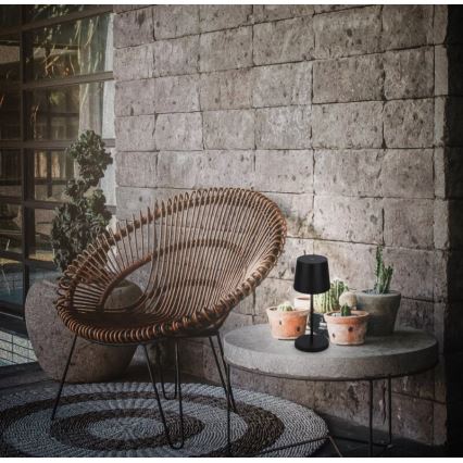 Briloner 7423015 - LED-säädettävä ladattava ulkokäyttöön tarkoitettu pöytävalaisin LED/2,6W/5V IP44 2000 mAh musta