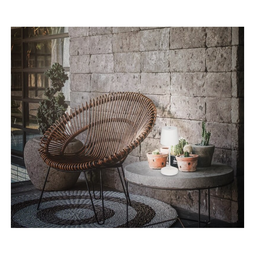 Briloner 7423016 - LED himmennettävä ladattava ulkokäyttöön tarkoitettu pöytävalaisin LED/2,6W/5V 2000mAh IP44 valkoinen