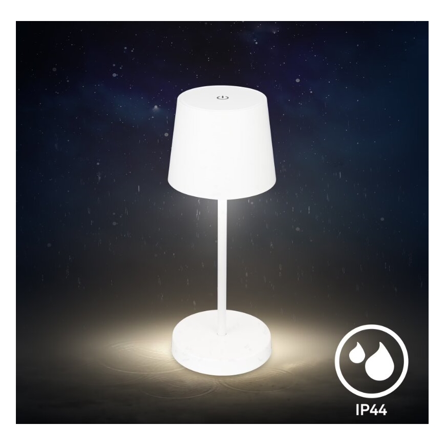 Briloner 7423016 - LED himmennettävä ladattava ulkokäyttöön tarkoitettu pöytävalaisin LED/2,6W/5V 2000mAh IP44 valkoinen