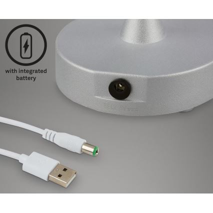 Briloner 7445-014 - LED himmennettävä ladattava ulkokäyttöön tarkoitettu kosketuspöytävalaisin LED/3W/5V IP44 2000 mAh