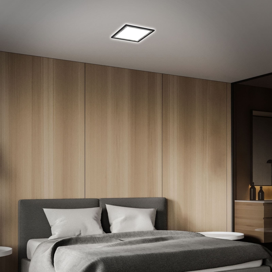 Briloner 7457-414 - LED-kattovalaisin SLIM LED/18W/230V 4000K 29x29 cm musta