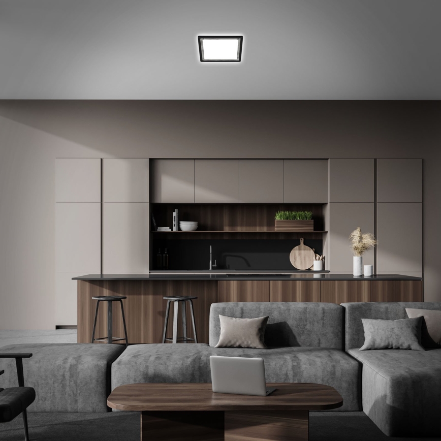 Briloner 7457-414 - LED-kattovalaisin SLIM LED/18W/230V 4000K 29x29 cm musta