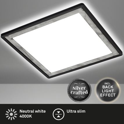 Briloner 7457-414 - LED-kattovalaisin SLIM LED/18W/230V 4000K 29x29 cm musta