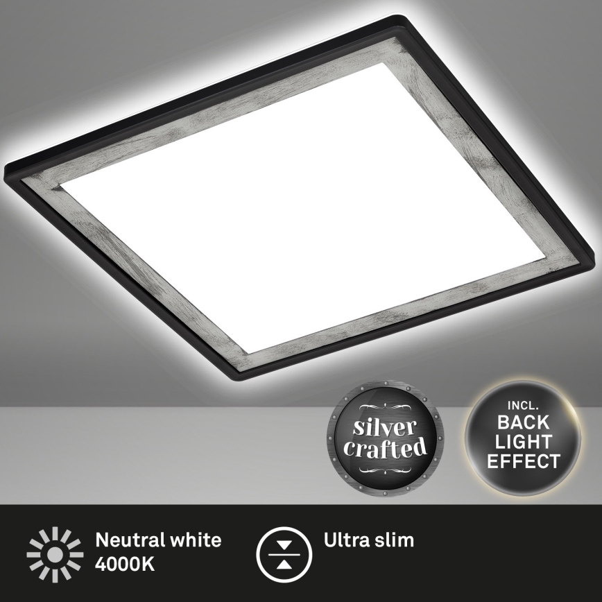 Briloner 7457-414 - LED-kattovalaisin SLIM LED/18W/230V 4000K 29x29 cm musta