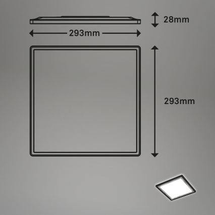 Briloner 7457-414 - LED-kattovalaisin SLIM LED/18W/230V 4000K 29x29 cm musta