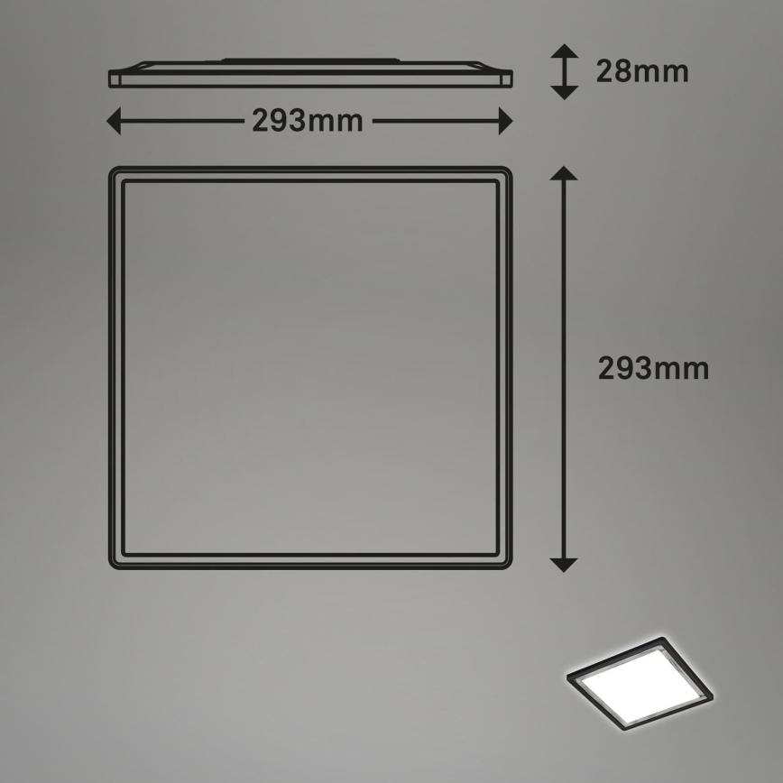 Briloner 7457-414 - LED-kattovalaisin SLIM LED/18W/230V 4000K 29x29 cm musta