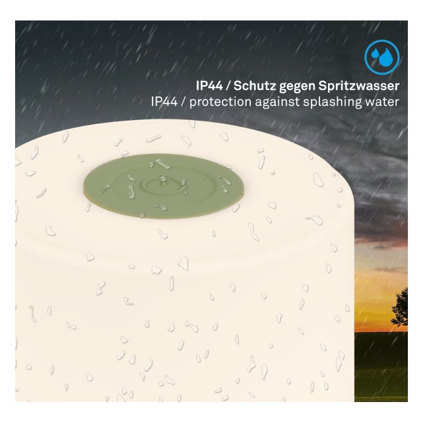 Briloner 7461019 - LED himmennettävä ladattava ulkokäyttöön tarkoitettu pöytävalaisin LED/2W/5V IP44 1200 mAh vihreä