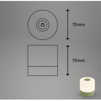 Briloner 7461019 - LED himmennettävä ladattava ulkokäyttöön tarkoitettu pöytävalaisin LED/2W/5V IP44 1200 mAh vihreä