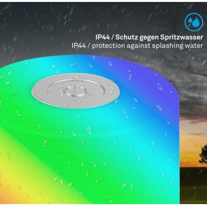 Briloner 7462014 - LED RGB ladattava ulkokäyttöön tarkoitettu pöytävalaisin LED/1,5W/5V IP44 1200 mAh mattakromi