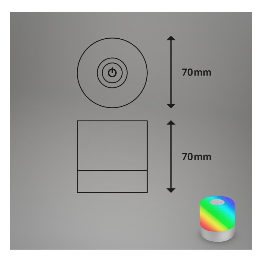 Briloner 7462014 - LED RGB ladattava ulkokäyttöön tarkoitettu pöytävalaisin LED/1,5W/5V IP44 1200 mAh mattakromi
