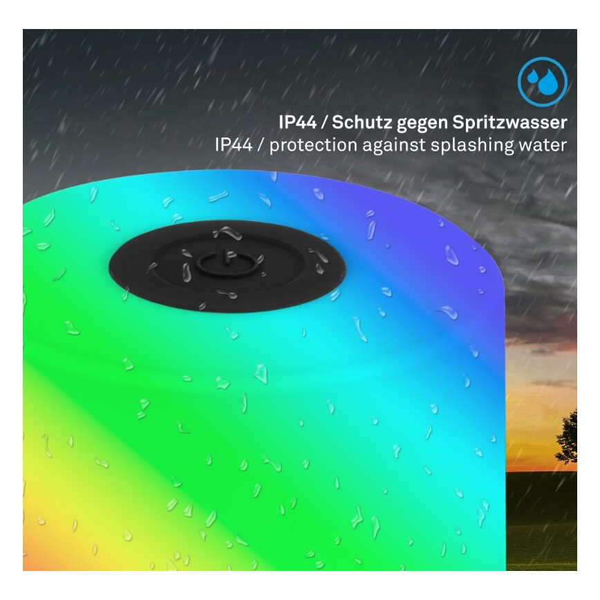 Briloner 7462015 - LED RGB ladattava ulkokäyttöön tarkoitettu pöytävalaisin LED/1,5W/5V IP44 1200 mAh musta