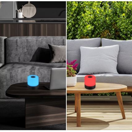 Briloner 7462015 - LED RGB ladattava ulkokäyttöön tarkoitettu pöytävalaisin LED/1,5W/5V IP44 1200 mAh musta