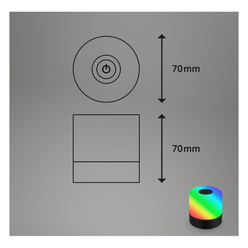 Briloner 7462015 - LED RGB ladattava ulkokäyttöön tarkoitettu pöytävalaisin LED/1,5W/5V IP44 1200 mAh musta
