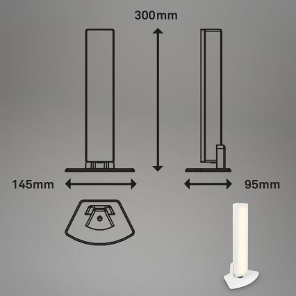 Briloner 7474-016 - LED himmennettävä kosketusohjattu ladattava ulkokäyttöön tarkoitettu pöytävalaisin 2-in-1 LED/7W/5V 2x2200 mAh USB 3000K IP44 valkoinen