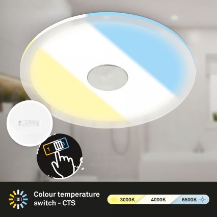 Briloner 7481019 - LED-kylpyhuoneen alasvalaisin LED/12W/230V 3000/4000/6500K IP44 valkoinen