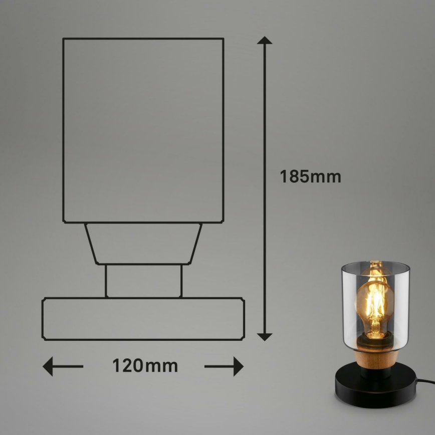 Briloner 7486015 - Pöytävalaisin 1xE27/10W/230V musta