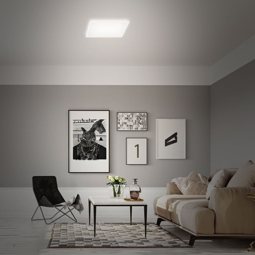 Briloner 7491-016 - LED RGBW himmennettävä älykäs kattovalaisin LED/22W/230V 4000K 42x42 cm Wi-Fi Tuya + kauko-ohjain