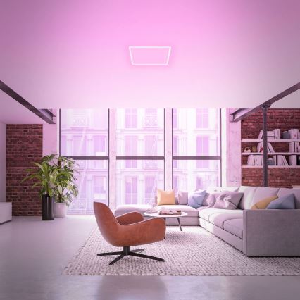 Briloner 7491-016 - LED RGBW himmennettävä älykäs kattovalaisin LED/22W/230V 4000K 42x42 cm Wi-Fi Tuya + kauko-ohjain