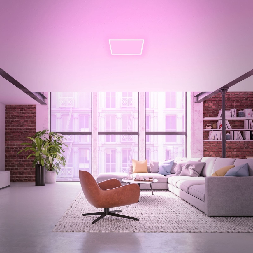 Briloner 7491-016 - LED RGBW himmennettävä älykäs kattovalaisin LED/22W/230V 4000K 42x42 cm Wi-Fi Tuya + kauko-ohjain