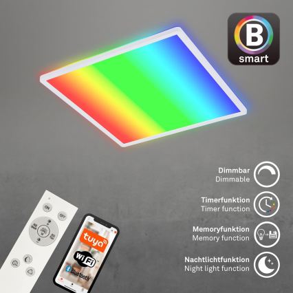 Briloner 7491-016 - LED RGBW himmennettävä älykäs kattovalaisin LED/22W/230V 4000K 42x42 cm Wi-Fi Tuya + kauko-ohjain
