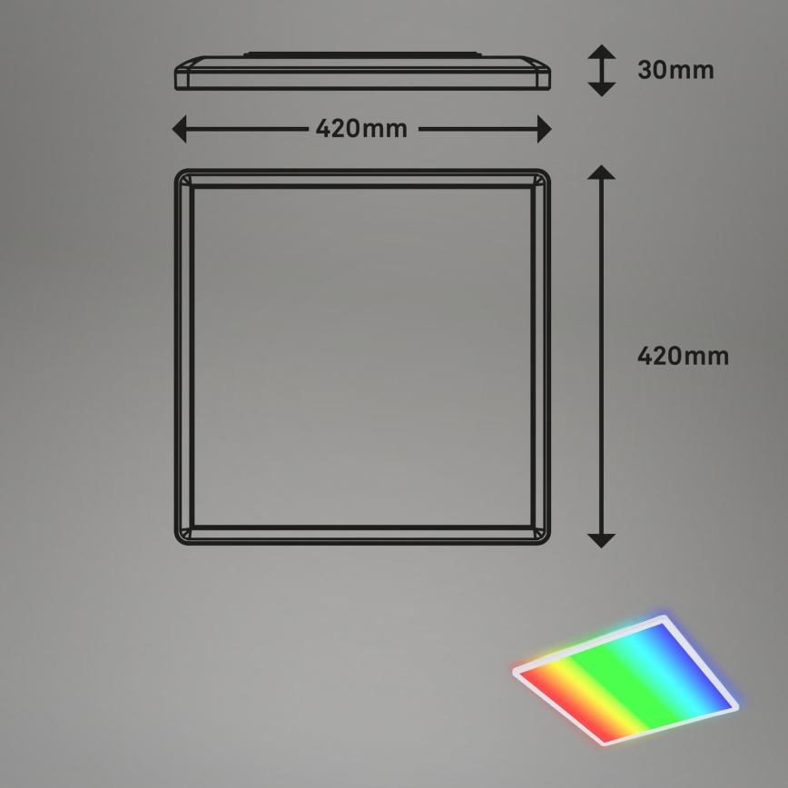 Briloner 7491-016 - LED RGBW himmennettävä älykäs kattovalaisin LED/22W/230V 4000K 42x42 cm Wi-Fi Tuya + kauko-ohjain
