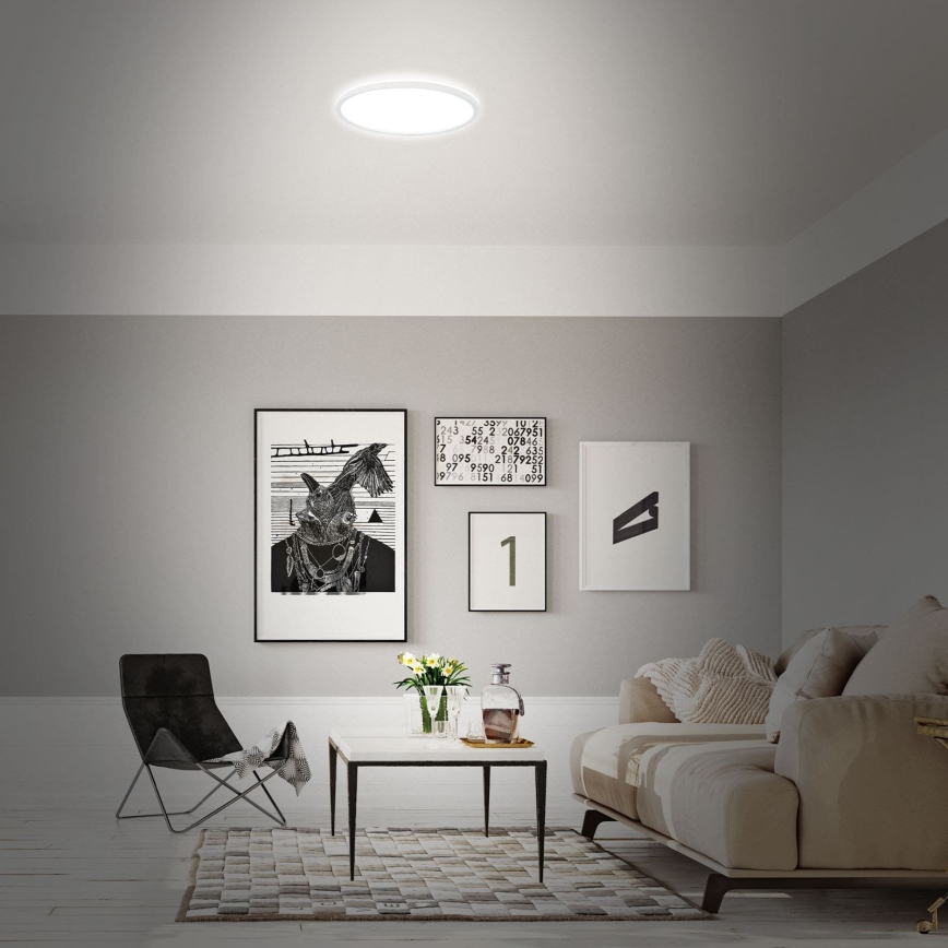 Briloner 7494016 - SMART LED RGBW himmennettävä kattovalaisin, 22 W, 230 V, 4000 K, halkaisija 42 cm, Wi‑Fi Tuya + kaukosäädin