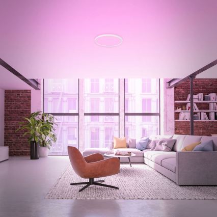 Briloner 7494016 - SMART LED RGBW himmennettävä kattovalaisin, 22 W, 230 V, 4000 K, halkaisija 42 cm, Wi‑Fi Tuya + kaukosäädin