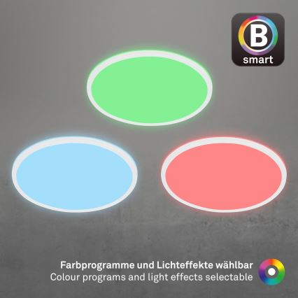 Briloner 7494016 - SMART LED RGBW himmennettävä kattovalaisin, 22 W, 230 V, 4000 K, halkaisija 42 cm, Wi‑Fi Tuya + kaukosäädin
