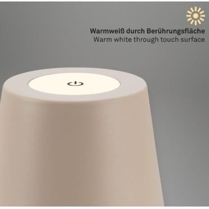 Briloner 7508011 - LED himmennettävä ladattava ulkokäyttöön tarkoitettu pöytävalaisin 2-in-1 LED/2,5W/5V IP44 beige