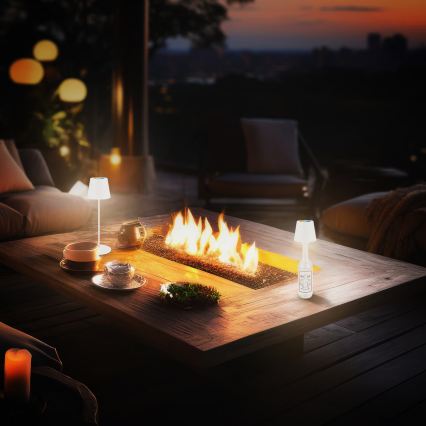Briloner 7510016 - LED RGBW himmennettävä ulkokäyttöön tarkoitettu ladattava pöytälamppu CALIDA LED/2,5W/5V IP44 1200 mAh valkoinen