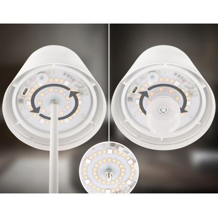 Briloner 7510016 - LED RGBW himmennettävä ulkokäyttöön tarkoitettu ladattava pöytälamppu CALIDA LED/2,5W/5V IP44 1200 mAh valkoinen