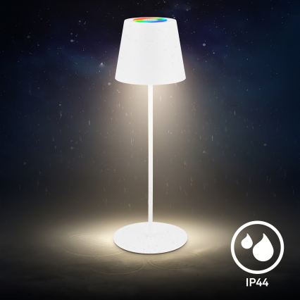 Briloner 7510016 - LED RGBW himmennettävä ulkokäyttöön tarkoitettu ladattava pöytälamppu CALIDA LED/2,5W/5V IP44 1200 mAh valkoinen
