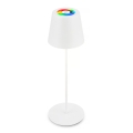 Briloner 7510016 - LED RGBW himmennettävä ulkokäyttöön tarkoitettu ladattava pöytälamppu CALIDA LED/2,5W/5V IP44 1200 mAh valkoinen