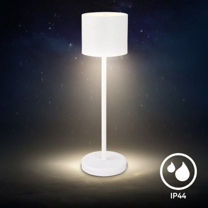 Briloner 7521016 - Himmennettävä ladattava ulkokäyttöinen pöytälamppu SIGO LED/2,5W/5V IP44 2600 mAh valkoinen