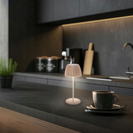 Briloner 7552-011 - himennettävä ladattava kosketusohjattu ulkokäyttöinen pöytälamppu MINI LED/1,5W/5V IP44 1800 mAh beige