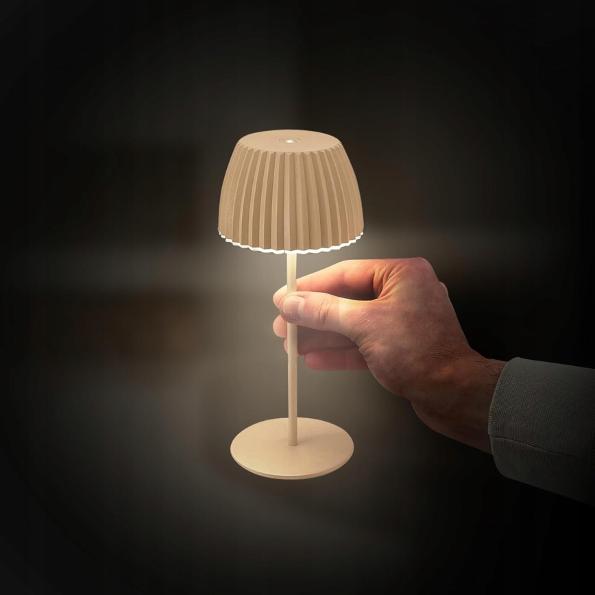 Briloner 7552-011 - himennettävä ladattava kosketusohjattu ulkokäyttöinen pöytälamppu MINI LED/1,5W/5V IP44 1800 mAh beige