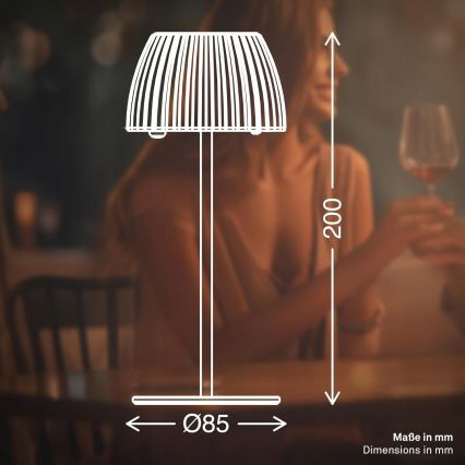 Briloner 7552-011 - himennettävä ladattava kosketusohjattu ulkokäyttöinen pöytälamppu MINI LED/1,5W/5V IP44 1800 mAh beige