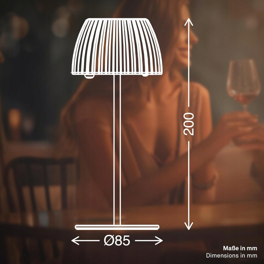 Briloner 7552-011 - himennettävä ladattava kosketusohjattu ulkokäyttöinen pöytälamppu MINI LED/1,5W/5V IP44 1800 mAh beige