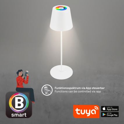 Briloner 7559016 - LED RGB himennettävä ladattava ulkokäyttöinen pöytälamppu COLORIS LED/3,5W/5V IP44 2000 mAh Wi-Fi Tuya