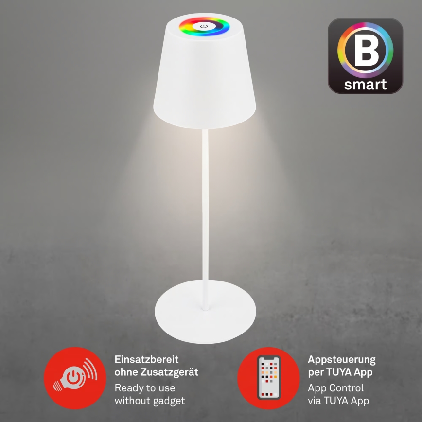 Briloner 7559016 - LED RGB himennettävä ladattava ulkokäyttöinen pöytälamppu COLORIS LED/3,5W/5V IP44 2000 mAh Wi-Fi Tuya