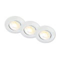 Briloner 7586036 - 3 kpl:n KLIRA LED-uppovalaisinsetti kylpyhuoneeseen, LED/4,9W/230V, 2500/3000/4000K, IP23, valkoinen