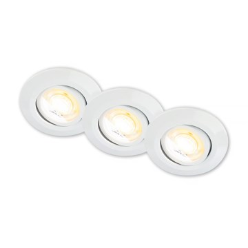 Briloner 7586036 - 3 kpl:n KLIRA LED-uppovalaisinsetti kylpyhuoneeseen, LED/4,9W/230V, 2500/3000/4000K, IP23, valkoinen