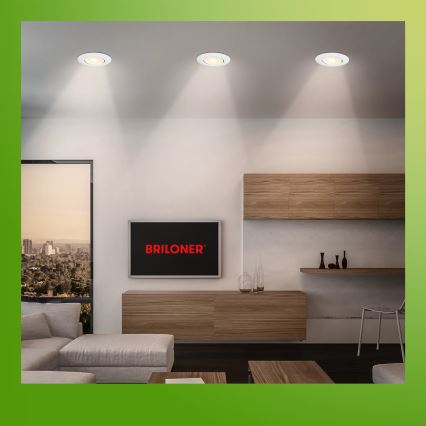 Briloner 7586036 - 3 kpl:n KLIRA LED-uppovalaisinsetti kylpyhuoneeseen, LED/4,9W/230V, 2500/3000/4000K, IP23, valkoinen