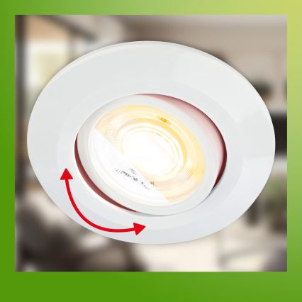 Briloner 7586036 - KLIRA LED 3 kpl:n sarja: kylpyhuoneen uppoasennettava kattovalaisin LED/4,9W/230V 2500/3000/4000K IP23, valkoinen