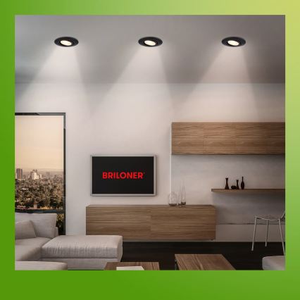 Briloner 7587035 - Setti 3x himmennettäviä KLIRA upotettavia LED-kylpyhuonevalaisimia LED/4,9W/230V 2500/3000/4000K IP23 musta