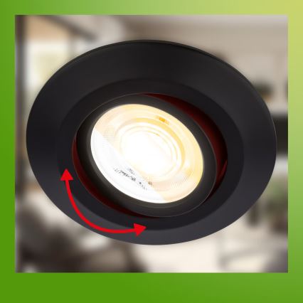 Briloner 7587035 - Setti 3x himmennettäviä KLIRA upotettavia LED-kylpyhuonevalaisimia LED/4,9W/230V 2500/3000/4000K IP23 musta