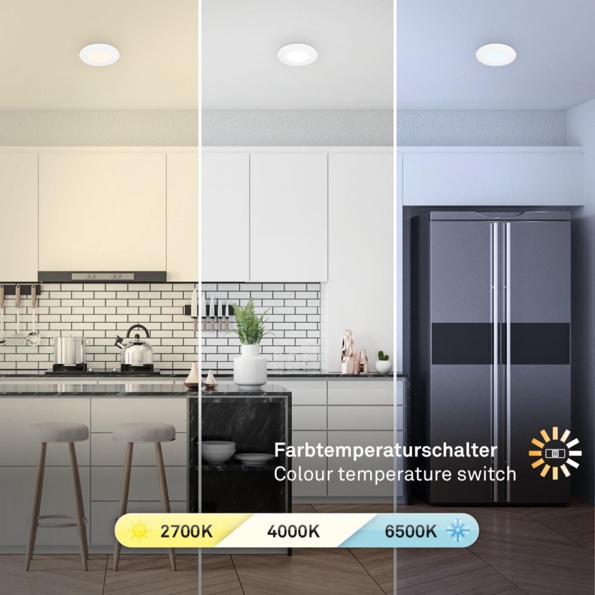 Briloner 7598036 - SETTI 3x LED Kylpyhuoneen upotettava valo LED/4,9W/230V IP44 2700/4000/6500K valkoinen